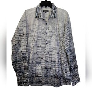 Jared Lang Building Print long sleeves button down shirt